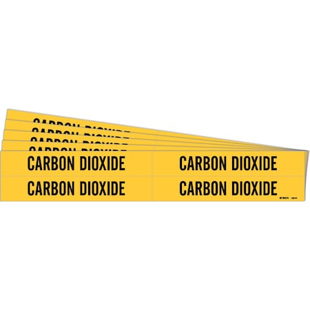 Brady CARBON DIOXIDE Pipe Marker Style 4 Polyester Black on Yellow 4 per Card, 5 PK 105741-PK